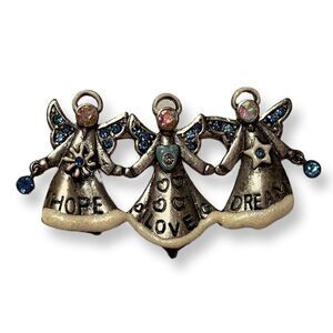 ⭐️3/$25⭐️ Signed Kenneth Cole Three Angels Hope Love Dream Brooch